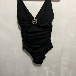 NWOT Michael Kors Logo one piece Swimsuit Size 10